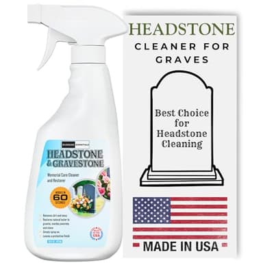 Riverside Essentials 16oz Headstone Cleaner for Graves, Tombstones & Headstones - Highly Effective Solution for Restoring and Protecting Memorials - Safe for All Stone Types - Made in the USA