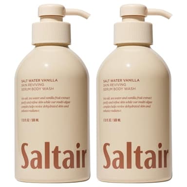 Saltair Body Wash 2-Pack – Salt Water Vanilla – Moisturizing Body Wash with Multi-Algae Complex – Scented Shower Gel for Women and Men – 2x 17oz – Vegan, Cruelty-Free, Paraben-Free