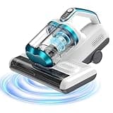 JPHYLL Bed Vacuum Cleaner Mattress Vacuum with 16Kpa Suction 253.7nm UV-C Light, 30000 RPM/Min Dual Brushroll Rotation & HEPA Filter & Heating & Ultrasonic Tech, 500W, Corded (KM-PA1600-SE)
