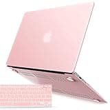 IBENZER Compatible with MacBook Air 11 Inch Case Model A1370 A1465, Soft Touch Plastic Hard Shell Case Bundle with Keyboard Cover for Mac Air 11, Rose Quartz, A1101RQ+1