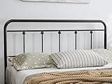 IKIFLY Metal Queen Size Headboard, Adjustable Height, Farmhouse Victorian Style, Easy Assembly, Steel Headboard Only for Bedroom, Black