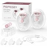 Momcozy Wearable Milk Collection Cups with Storage Bags (5 oz), Direct-to-Bag Breast Milk Bag Combo, Breast Pump Parts for Momcozy V1 Pro/V2 Pro/V1/V2 Pump & Most Electric Breast Pumps, 2 Pack