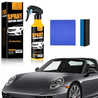 Car Coating Spray Kit, Nano Hydrophobic Ceramic Coating, Easy-to-Spray Auto Paint Protection, Includes Microfiber Cloth for Vehicle Shine & Protection300ml(1sponge+1towel)