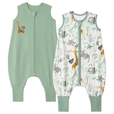 Yoofoss Toddler Sleep Sack With Feet 3-4T 100% Organic Cotton Baby Sleep Sack with Legs Toddler Wearable Blanket with 2-Way Zipper