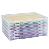 Mickiewicz 6 Pack A4 Paper Storage Box, 8.5 x 11 Project Case for US letter, Thick Scrapbook Storage Box Craft Storage Box Art Supplies Storage and Organization, Board Game Storage and Organizers