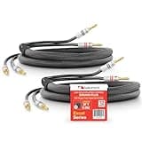 Nakamichi Excel Series 24k Gold Plated Banana Plug with (3 Feet) Speaker Cable Wire 99.9% Oxygen-Free Copper (OFC) Heavy Duty Braided in-Wall CL2 Rated - Black (12AWG / 3ft / 0.9m) 2-Pack
