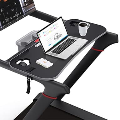 Qsxou Treadmill Desk Attachment,Peloton Tread Tray Ergonomic Platform, Laptop Holder with Tablet Holder,New Universal Cooling Holes Laptop Stand for Home/Office