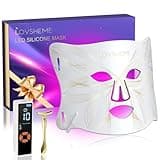 Lovsheme Red Light Therapy for Face, LED Face Mask Light Therapy, Red Light Therapy Mask for Acne, Wrinkles and Skin Rejuvenation, 320 LEDS, 3 Modes, 10-Min Auto Off, Eye Protection Included
