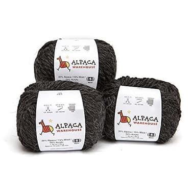 Blend Alpaca Yarn Wool Set of 3 Skeins Fingering Worsted Weight - Heavenly Soft and Perfect for Knitting and Crocheting (Charcoal Gray, Bulky)