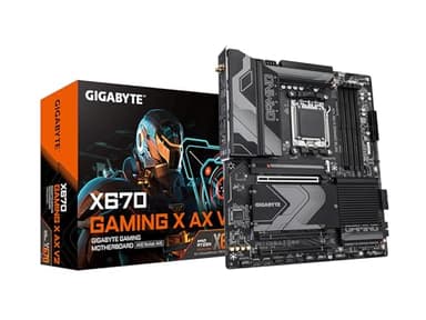 GIGABYTE X670 Gaming X AX AMD AM5 ATX Motherboard, Support Ryzen 9000/8000/7000 Series, DDR5, 14+2+2 Power Phase, 4X M.2, PCIe 5.0, USB-C 3.2 Gen 2x2, WIFI6E, 2.5GbE, EZ-Latch, Q-Flash, Smart Fan 6