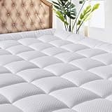 MATBEBY California King Mattress Pad - Cooling Breathable Mattress Topper, Quilted Fitted Mattress Protector, Pillow Top Mattress Cover with 8-21" Deep Pocket, Soft, Machine Washable, White, Cal King