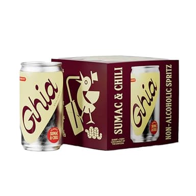 Ghia Non-Alcoholic Sumac & Chili Le Spritz, 8.4 Fl Oz (4-Pack) | Mocktail & Cocktail Mixer, Zero Proof Sparkling Apéritif with Soothing Herbal Extracts | No Added Sugar, No Artificial Flavors