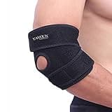YAVOUN Elbow Brace, Adjustable Tennis Elbow Support Brace, Great For Sprained Elbows, Tendonitis, Arthritis, basketball, Baseball, Golfer's Elbow Provides Support & Ease Pains (Black)