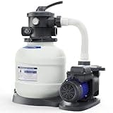 AQUASTRONG Sand Filter Pump for Above Ground Pool with Timer, 1/2 HP Pool Pump Max 2500 GPH for Pools up to 9000GAL, 12in Pool Sand Filter with 6-Way Valve, Improved Circulation for Crystal-Clear Pool