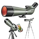 Nexiview 25-75x80 HD Spotting Scope with 64in Tripod and Upgraded Phone Adapter, Clear Image with BAK4 Prism Spotting Scopes for Target Shooting, Bird Watching, Hunting, Wildlife Viewing（Green）