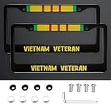 2 Pack License Plate Frames for Vietnam Veteran,Aluminium Alloy Car License Plate Cover Car Accessories + Screw Caps (JD-001)