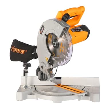 Hoteche 7-1/4-Inch Miter Saw 7.5A Compound Single Bevel Chop Saw with Laser and Blade for Wood and Metal Working