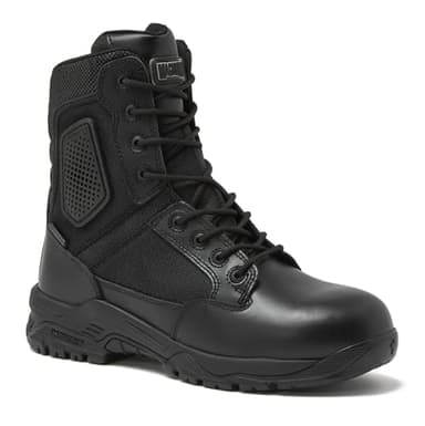 Magnum - Strike Force 8" Side Zipper Tactical Boots - Designed for Police, EMS, Security, Military, Hunting & Motorcycle w/Slip Resistant Michelin Outsole, 9