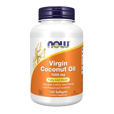 NOW Foods Supplements, Virgin Coconut Oil 1000 mg, Cold Pressed and Unrefined, 120 Softgels