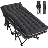 LILYPELLE Oversized XXL Folding Camping Cot, 78" L x 32" W x 18" H Heavy Duty Sleeping Cots with Carry Bag, Double Layer Oxford Portable Travel Camp Cots for Home, Office Nap and Outdoor Beach