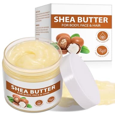 APUUFYQC Shea Butter Raw Organic, Natural Raw Unrefined Shea Butter Hand Cream, Moisturizing and Locking Water, Keeps Skin Healthy and Vibrant, 7.8 OZ