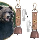 Heptour Loud Bear Bells with Emergency Whistle Set for Hikers, Bear Bell with Magnetic Silencer, Emergency Whistle for Survival/Hiking/Fishing/Boating/Camping/Climbing, 2 Set