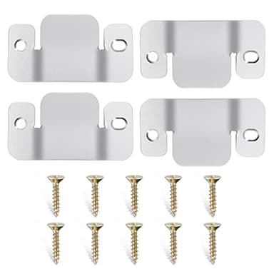 DEEPDREAM 4 Pcs Sectional Couch Connectors Metal Couch Clips Sofa Connector Interlocking Furniture Connector with 10 Pcs Screws