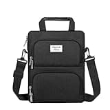 MOSISO 360 Protective Vertical Tablet Shoulder Bag Compatible with iPad Pro 13 M4 & iPad Air 13 M3 M2, iPad Pro 12.9 M2 M1 6/5th with 2 Curved Pockets, Black