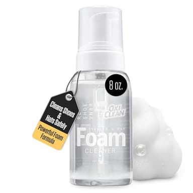 RESHOEVN8R OxiClean Foam Shoe Cleaner & Hat Cleaner, 8oz - Easy-to-Use All-Purpose Sneaker Cleaner for Canvas, Leather, Mesh, Suede, White & Nubuck Shoes - Shoe Cleaning Kit Solution for Stain & Dirt