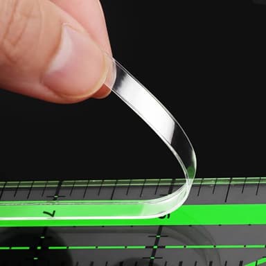 Ruler Grips, Transparent Quilting Rulers, Non-Slip Silicone Ruler Rings, Quilt Template Grips with Strong Adhesive for Quilting Rulers and Templates (Strip, 10PCS)