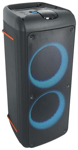 Rockville Rock Party 9 1000W Portable Bluetooth Speaker, Dual 8" Woofers, Deep Bass, LED Lights, Karaoke Mic/Guitar Inputs, for Parties and Outdoor Events