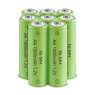 GENYESTAR Rechargeable AA Battery NIMH 1.2V Double A 1800mAh High Capacity AA Batteries Replacement for Solar Lights Lantern Household Devices, 8 Pack