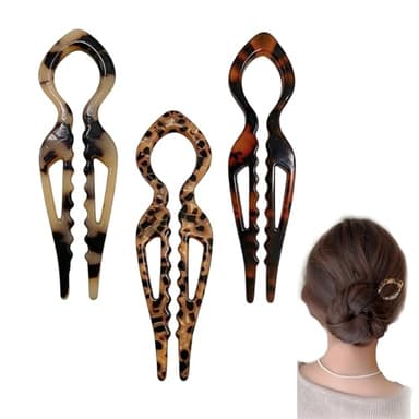 3PCS Prestige Hair Pin Lialys Hair Pin,Elegant French Hair Accessories for Women with Double-Notch Anti-Loosening Design, Fits All Hair Types