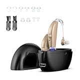 Manzelun Hearing Aids for Seniors Rechargeable with Noise Cancelling,Behind-The-Ear Severe Hearing Loss Hearing Amplifier,Physical Adjustment Buttons,Up to 25 Hours