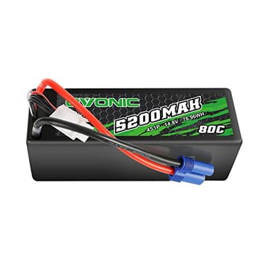 OVONIC 4S Lipo Battery 80C 5200mAh 14.8V Lipo Battery with EC5 Connector for Arrma 1/5 1/8 1/10 RC Car and Truck