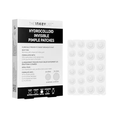The INKEY List Hydrocolloid Invisible Pimple Patches, Spot Patches Contains Salicylic Acid, Day/Night Anti Acne Patches, Vegan & Cruelty Free, Suitable For All Skin Types