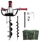 HIGOSPRO 6-Inch & 4-Inch Auger Bit Earth Auger, 1500W Electric Post-Hole Digger, Ideal for Post Hole Digging, Drilling, Tree Planting