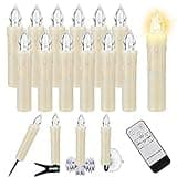 12 PCS LED Window Candle, Battery Operated Flickering Candle Lights, with Remote Timer Function, Ideal for Indoor and Outdoor Christmas Tree, Garden, Wedding, Harry Potter