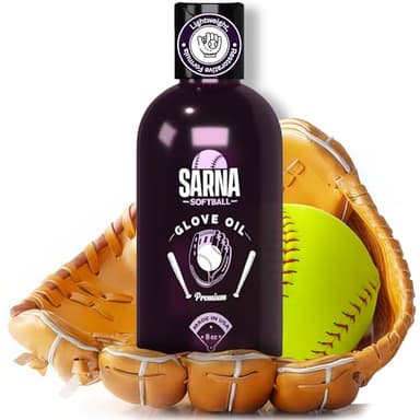Sarna Softball Glove Oil - 8 oz – Damage-Free Conditioning Solution for Breaking in Gloves – Prevents Cracking, Extends Glove Life, Safe for Mitts & Gear – Pro Baseball Glove Oil Made in USA