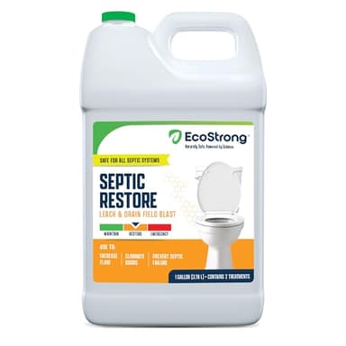 Septic Drain and Leach Field Treatment | Bio-Enzyme Cleaner Breaks Down and Digest Clogs | Removes Odors & Mainline Cleaner (128 OZ)