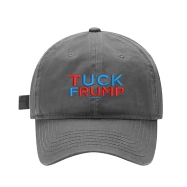 WINGZOO Men's Baseball Cap 2024 Presidential Election Tuck Frump Embroidered Cap Unisex Cotton Adjustable Washed Dad Hat Grey