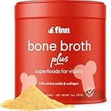 Finn Bone Broth Plus for Dogs | Joint & Mobility Topper Packed with Collagen & Amino Acids | Only 6 Ingredients | Powdered Meal Topper for Dogs