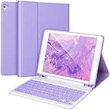 iPad Keyboard Case 9.7’’ for iPad 6th Gen 2018,iPad 5th Gen 2017,Bluetooth Keyboard for iPad Air 2/1,Pro 9.7’’,Case with Keyboard iPad 6th gen,iPad keyboard Case 6th Gen with Pencil Holder,Purple