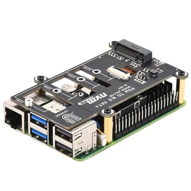 iUniker PCIe M.2 HAT+ for Raspberry Pi 5, NVMe SSD PIP PCIe Peripheral Board With Extra Screw Sets for 2280/2260/2242/2230 NVMe SSD
