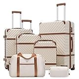 Coolife Luggage Set Suitcase Carry On Luggage PC Hardshell Luggage TSA Lock Spinner Wheels Telescopic Handle