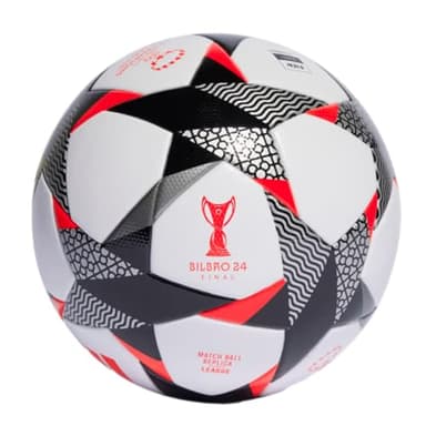 adidas Unisex-Adult UCL League Womens Soccer Ball, White/Black/Solar Red, 4