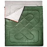 Amazon Basics 40°F Cool Weather Two-Person Sleeping Bag, 87 x 59 Inches, Olive Green