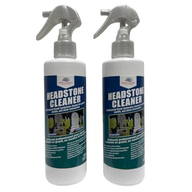 Cemetery Headstone Cleaner for Graves - Tombstone Cleaning Solution Removes Dirt, Moss, and Plant Growth - Restores & Cleans Marble, Granite, Concrete, Slate, Limestone - Protective Finish (16 Fl oz)
