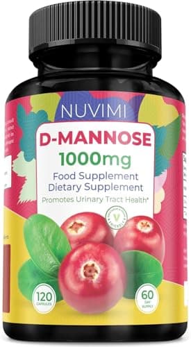 NUVIMI D Mannose 120 Capsules - 1000 mg per Dose - Dietary Supplement Helps Promote Urinary Tract Health - Natural Vegan UTI Defense