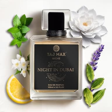 TAJ MAX NIGHT IN DUBAI Luxury Arabian Perfume for Women | Designed in Dubai with 35% Oils | Long-Lasting Fragrance| BONUS Mini Tester | Oriental Green Floral & Citrus Notes